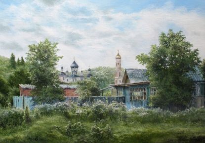 Вид из деревни Баранцево на Давидову пустынь